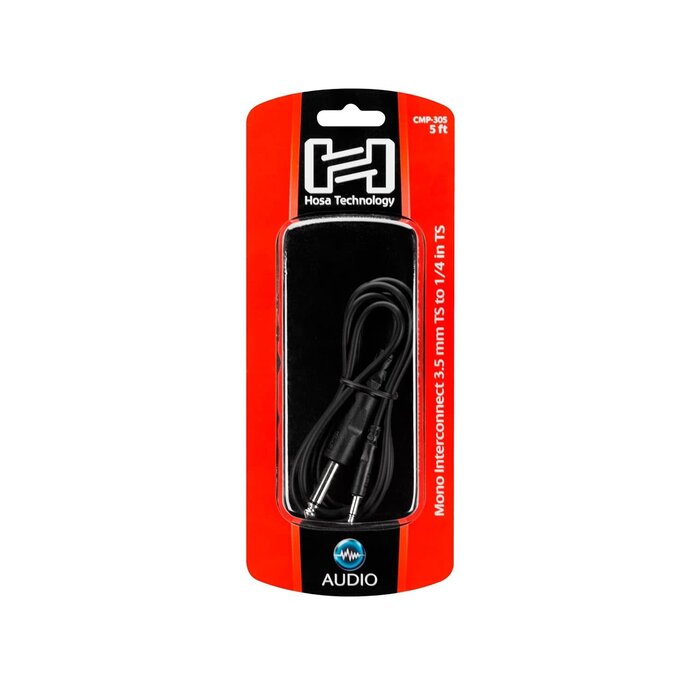 CMP-305 3.5 mm TS to 1/4" TS Mono Interconnect Cable, 5 feet