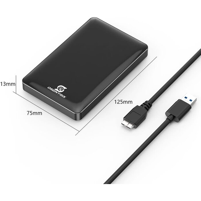 O1-BK-1TB - OSENTRiX 1TB USB 3.0 Pocket-Size Portable External Hard Drive (for Windows, MacOS, Xbox, PS)