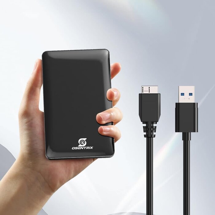 O1-BK-1TB - OSENTRiX 1TB USB 3.0 Pocket-Size Portable External Hard Drive (for Windows, MacOS, Xbox, PS)