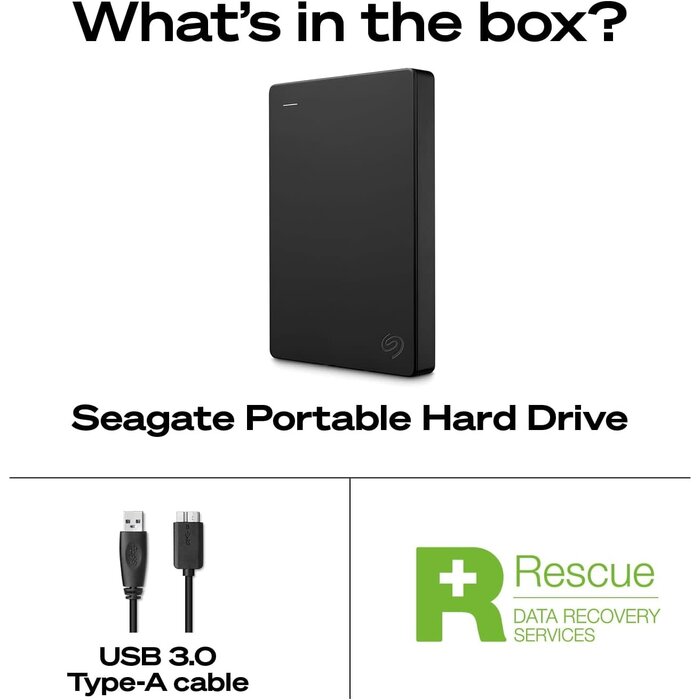 STGX2000400 - Seagate Portable 2TB External Hard Drive HDD — USB 3.0 for PC, Mac, PlayStation, & Xbox -1-Year Rescue Service (STGX2000400)