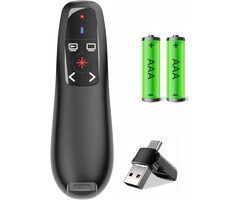 LBBYDDLL Presentation Clickers Wireless Presenter Remotes for PowerPoint, Powerpoint Clicker with Volume Control PowerPoint Slide Advancer for Mac, Receiver with Dual Functions,Computer, Lapto