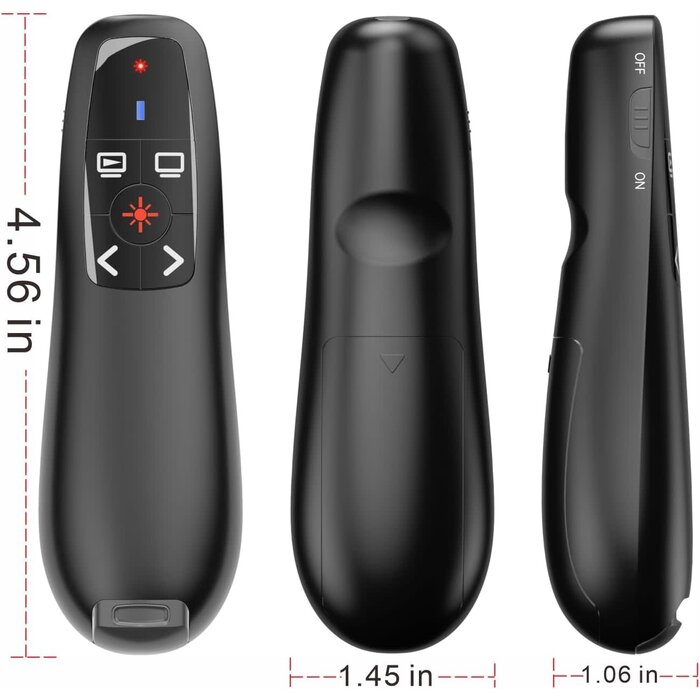 LBBYDDLL Presentation Clickers Wireless Presenter Remotes for PowerPoint, Powerpoint Clicker with Volume Control PowerPoint Slide Advancer for Mac, Receiver with Dual Functions,Computer, Lapto
