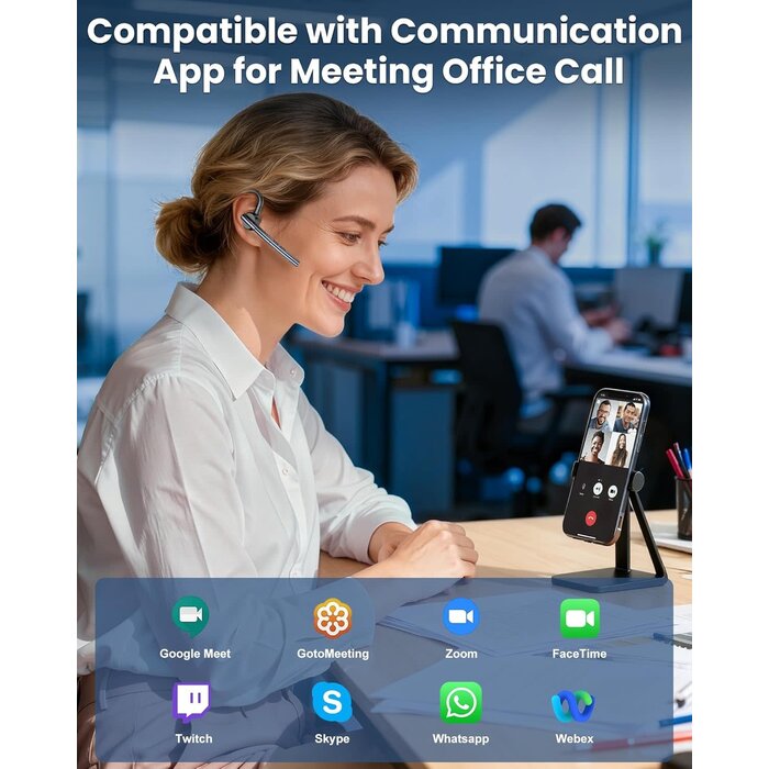 In-Ear Wireless Bluetooth® Single-Ear Mono Headset with Microphone
