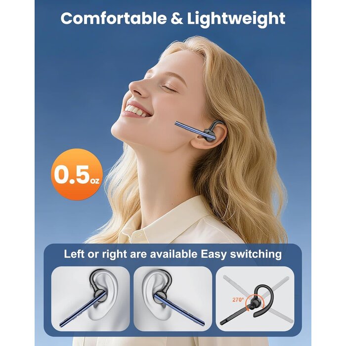 In-Ear Wireless Bluetooth® Single-Ear Mono Headset with Microphone