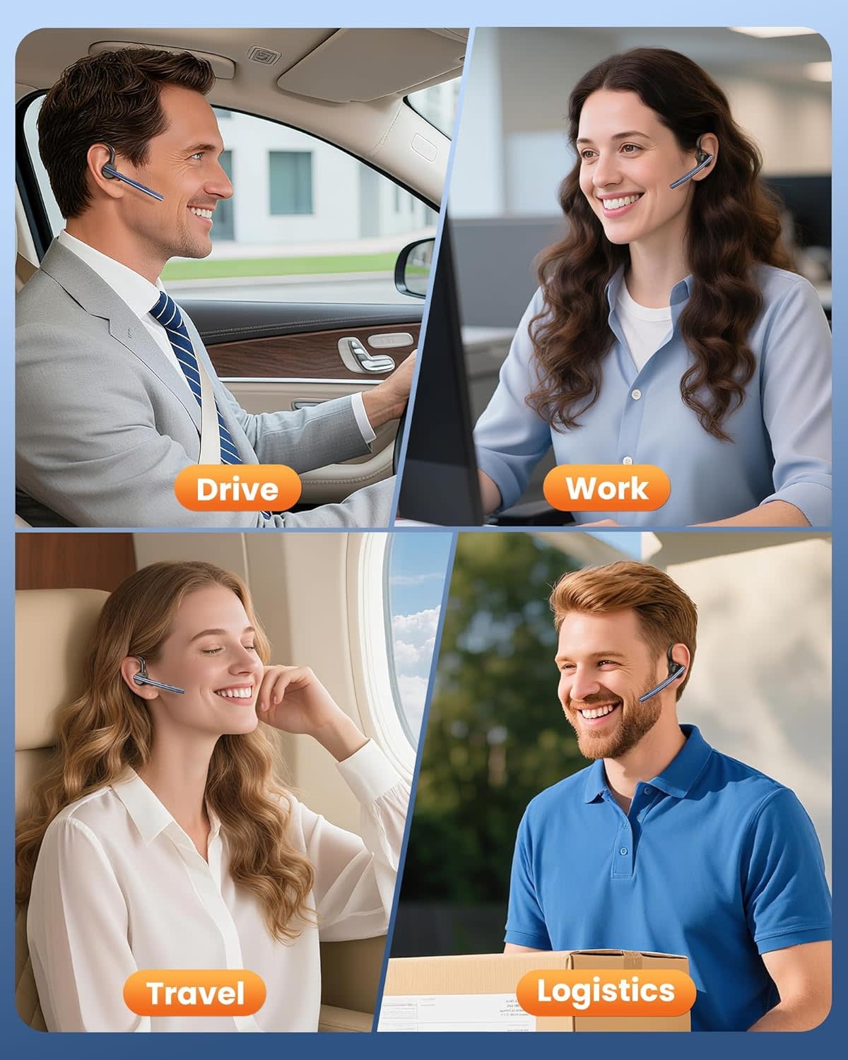 In-Ear Wireless Bluetooth® Single-Ear Mono Headset with Microphone