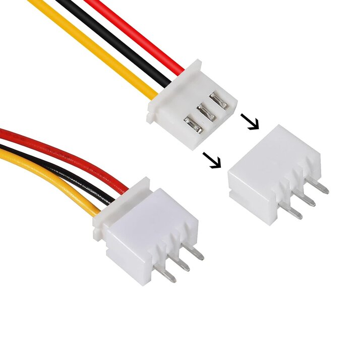 JST-XH-2.54MM-3P - ACEIRMC JST-XH 2.54mm 3-Pin Header Male and Female Connector Plug Adapter with Flat Wire Cable 200mm 26AWG Compatible with JST XH (3P)