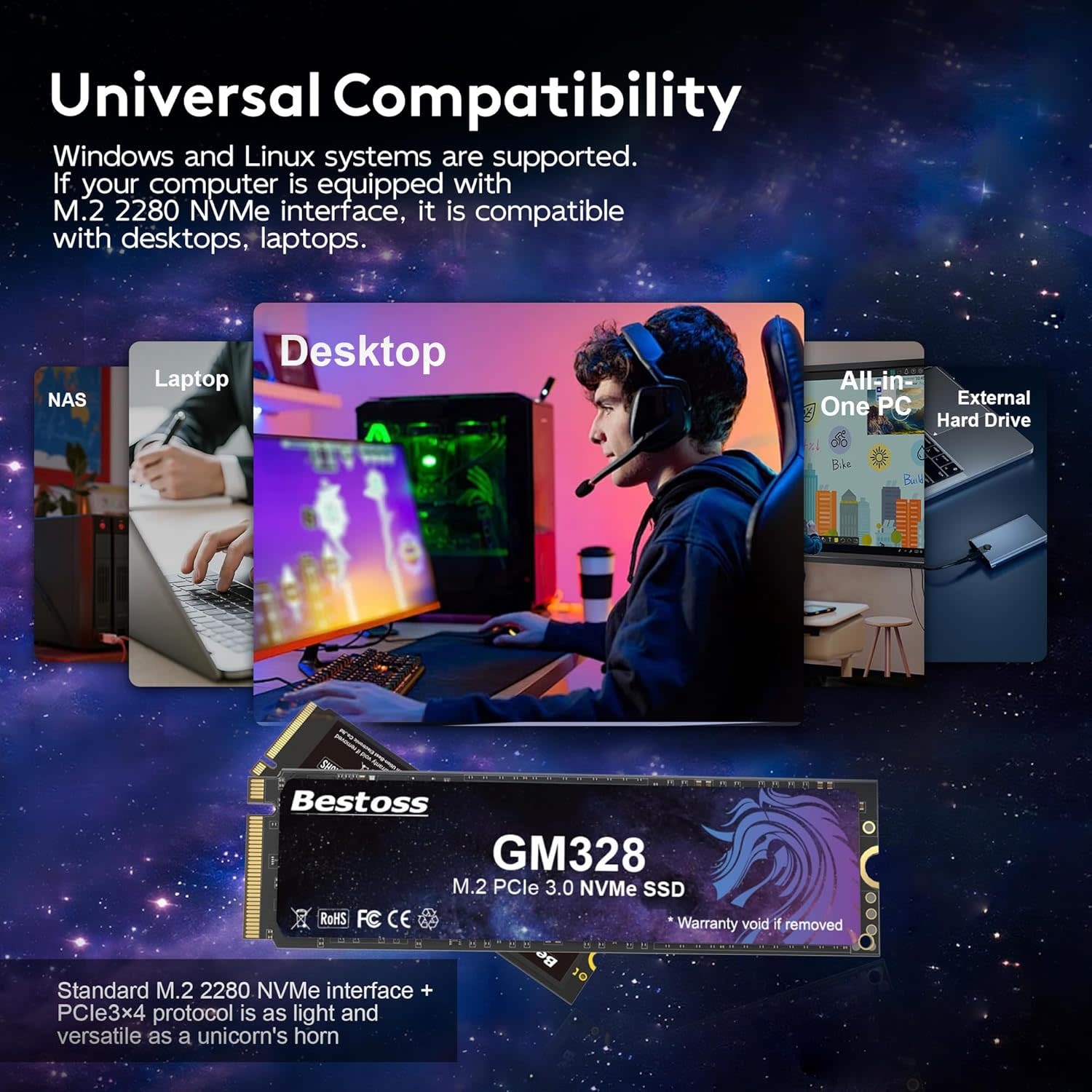 P3 2TB PCIe Gen3 3D NAND NVMe M.2 SSD, up to 3500MB/s