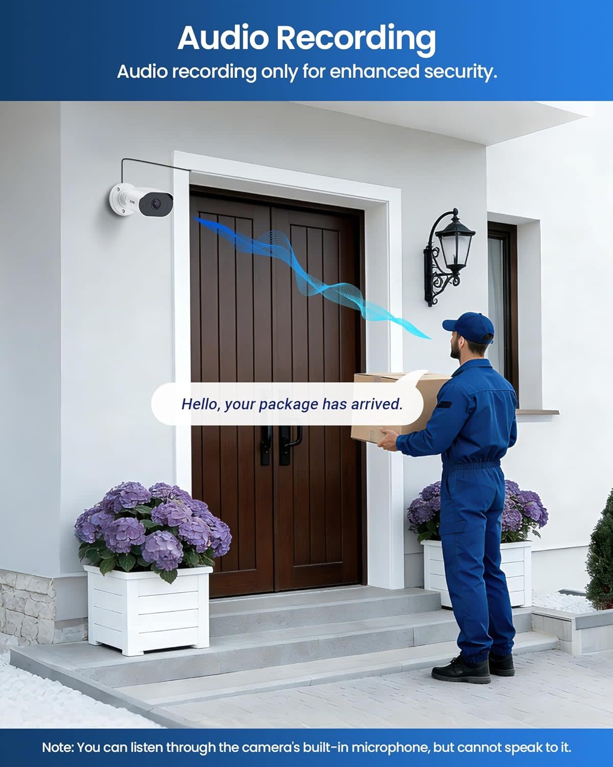 82U05-3032W4-US-V1 - ZOSI 8CH Home Security Camera System with Audio, AI Human Vehicle Detection, 4pcs 1080p Wired Cameras Outdoor Indoor, Night Vision, No Monthly Fees, H.265+ 8 Channel DVR with 500GB HDD for 24/7 Recording