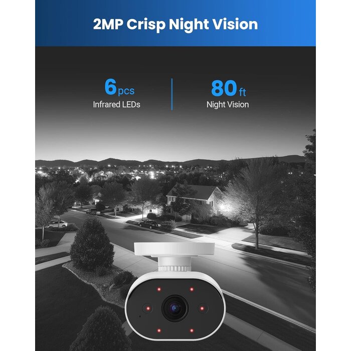 82U05-3032W4-US-V1 - ZOSI 8CH Home Security Camera System with Audio, AI Human Vehicle Detection, 4pcs 1080p Wired Cameras Outdoor Indoor, Night Vision, No Monthly Fees, H.265+ 8 Channel DVR with 500GB HDD for 24/7 Recording