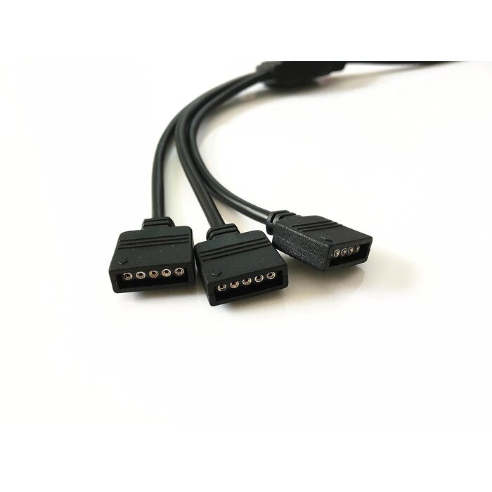 RGBW-SPLTR - HUALAND Black 1 to 3 Splitter Cable Connection Cable 5 Pin Splitter Cable LED Strip Connector 3 Way Splitter Y Splitter for One to Two 5050 3528 RGBW LED Light Strip