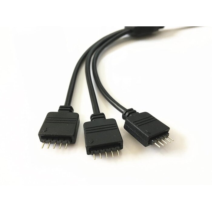 RGBW-SPLTR - HUALAND Black 1 to 3 Splitter Cable Connection Cable 5 Pin Splitter Cable LED Strip Connector 3 Way Splitter Y Splitter for One to Two 5050 3528 RGBW LED Light Strip