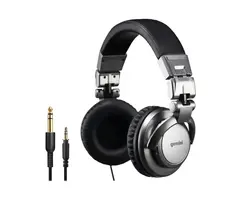 GCIDJX500 - Gemini® Over-the-Ear Professional DJ Headphones, 1/4in & 3.5mm Connection, Silver and Black, DJX-500
