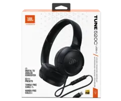 JBL JBLT520CBLKAM - JBL - Tune 520C On Ear Wired Headphones - Black
