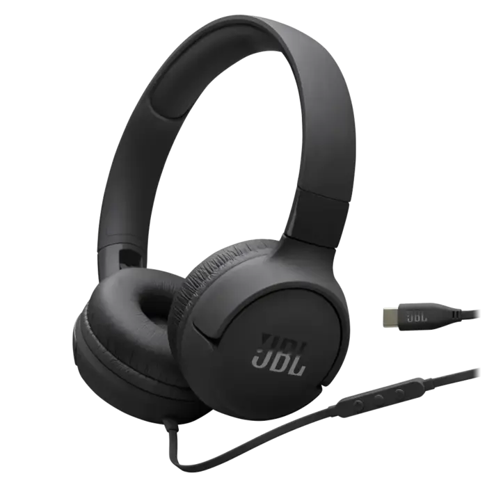 JBL JBLT520CBLKAM - JBL - Tune 520C On Ear Wired Headphones - Black