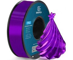 TPU-PRPL - Geeetech Clear Purple TPU Filament 1.75mm, Shore 95A Flexible 3D Printer Filament with High Elasticity, 1KG (2.2lbs) Spool, Dimensional Accuracy ±0.03mm, Fits Most FDM Printers