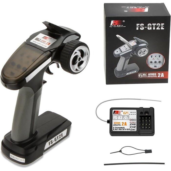 FS-GT2E - Flysky FS-GT2E AFHDS 2A 2.4ghz 2CH Radio System Transmitter for RC Car Boat with FS-A3 Receiver