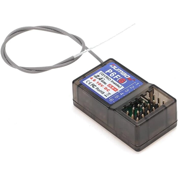 DumboRC P6FG-GYRO - DUMBORC P6FG 2.4G 6 Channel Gyro Inside Receiver for RC Car Boat Used for DUMBORC X4 X6 Transmitter