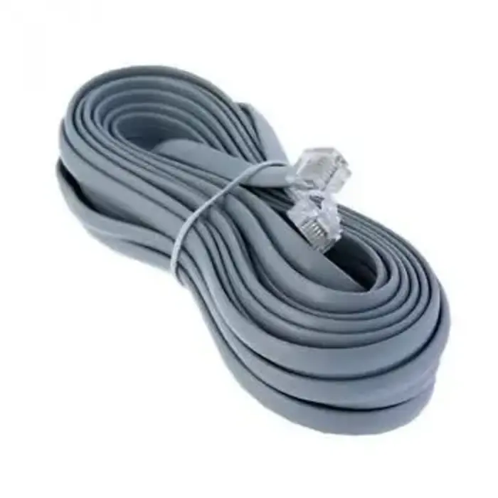 Bistras 25 Feet Black Phone Telephone Extension Cord Cable Wire with Standard RJ-11 Plugs