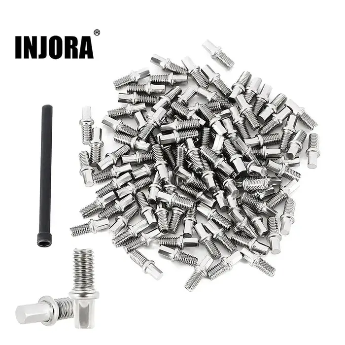 INJORA WH-24-100M3 - INJORA 100Pcs M3x6mm Stainless Steel Hub Screws for 1/10 RC Crawler Wheels