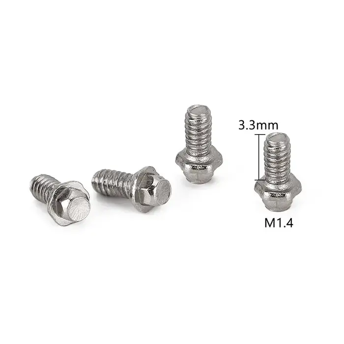 INJORA YQ-WH-14 - INJORA 100Pcs M1.4x3.3mm Hex Flange Bolts Hex Head Screws for INJORA 1.0" Wheels