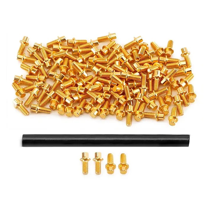 INJORA WH-20GD - INJORA 100pcs M1.4 Gold M1.4 12.9 Grade Beadlock Screws for 1.0" Wheels