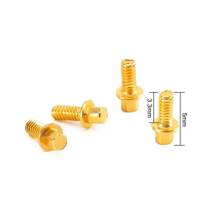 INJORA WH-20GD - INJORA 100pcs M1.4 Gold M1.4 12.9 Grade Beadlock Screws for 1.0" Wheels