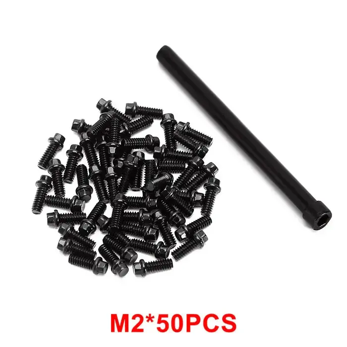 INJORA WH-19-50M2 - Sale INJORA 50pcs M2 Black Steel Screws for INJORA 1.9" 2.2" Beadlock Wheel Rims