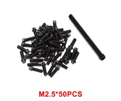 INJORA WH-19-50M2.5 - INJORA 50pcs M2.5 Black Steel Screws for INJORA 1.9" 2.2" Beadlock Wheel Rims