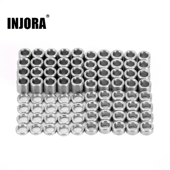 INJORA 4M-52 - INJORA 80pcs M2.5 Flat Stainless Steel Spacers Washers Shims for TRX4M Mods