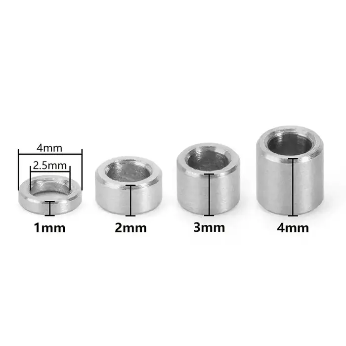 INJORA 4M-52 - INJORA 80pcs M2.5 Flat Stainless Steel Spacers Washers Shims for TRX4M Mods