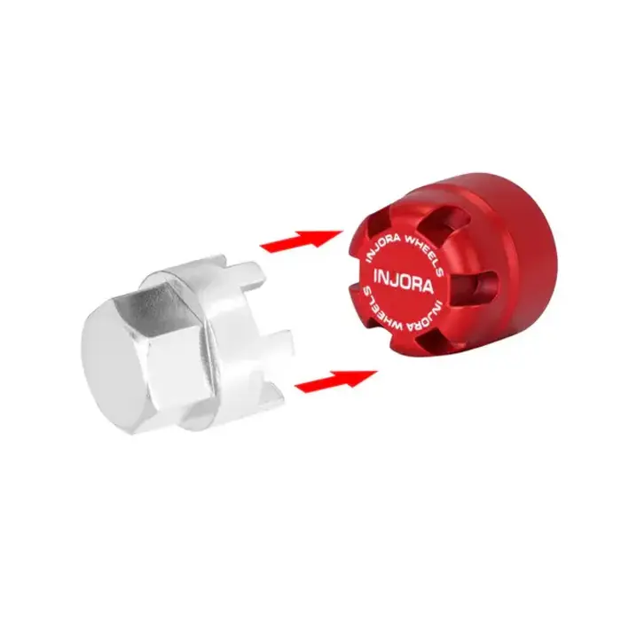 INJORA WH-28RD - INJORA Red M2.5 Wheel Lock Nuts with Aluminum Cap for 1/18 TRX4M Ascent-18