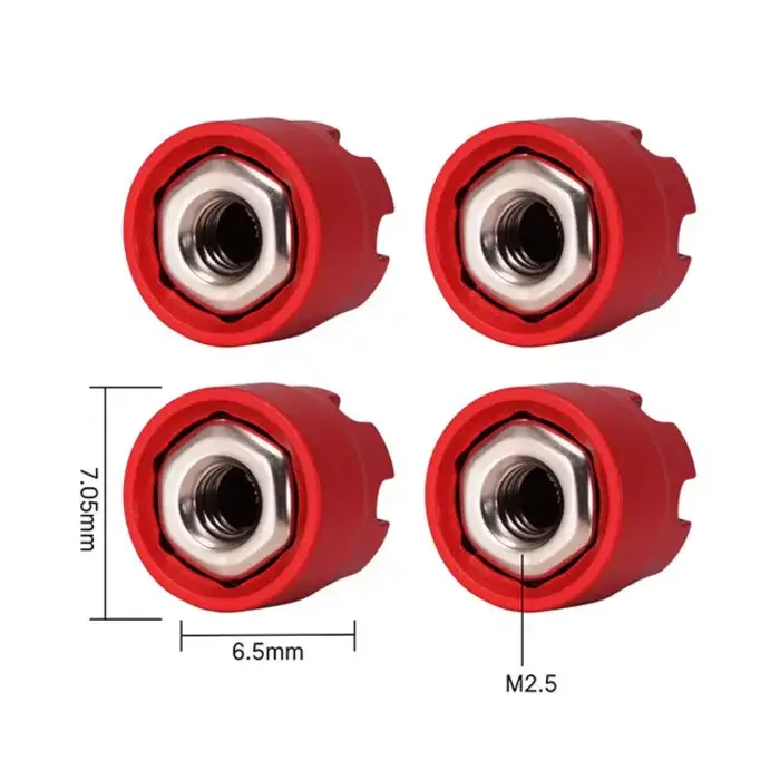 INJORA WH-28RD - INJORA Red M2.5 Wheel Lock Nuts with Aluminum Cap for 1/18 TRX4M Ascent-18