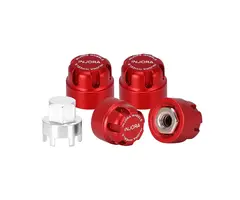 INJORA WH-27RD - INJORA Red M2 Wheel Lock Nuts with Aluminum Cap for 1/24 SCX24 AX24 FCX24M