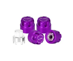 INJORA WH-27PU - INJORA Purple M2 Wheel Lock Nuts with Aluminum Cap for 1/24 SCX24 AX24 FCX24M
