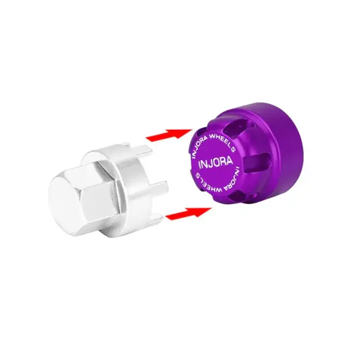 INJORA WH-27PU - INJORA Purple M2 Wheel Lock Nuts with Aluminum Cap for 1/24 SCX24 AX24 FCX24M