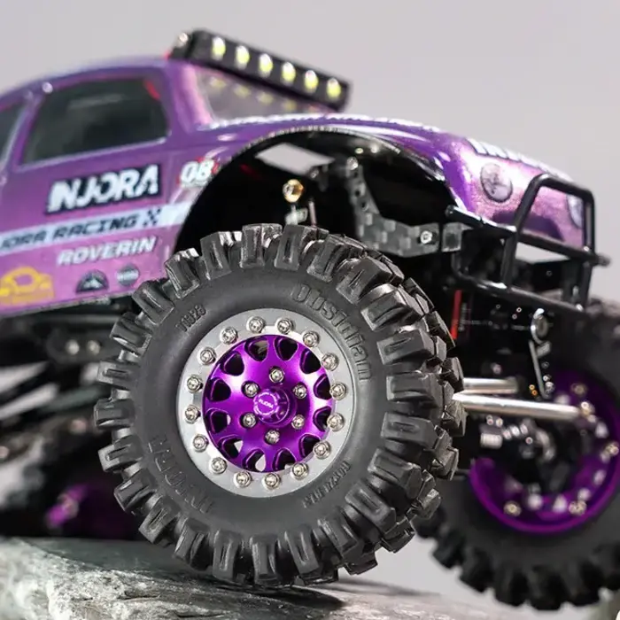 INJORA WH-27PU - INJORA Purple M2 Wheel Lock Nuts with Aluminum Cap for 1/24 SCX24 AX24 FCX24M