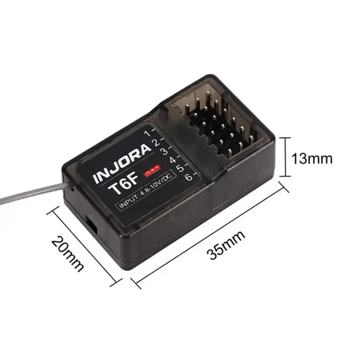 INJORA R-T6F - INJORA 6CH 2.4GHz Receiver for 1/24 1/18 1/10 RC Cars