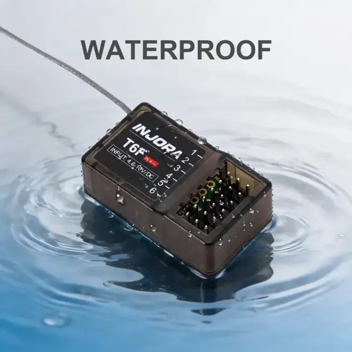 INJORA R-T6F - INJORA 6CH 2.4GHz Receiver for 1/24 1/18 1/10 RC Cars