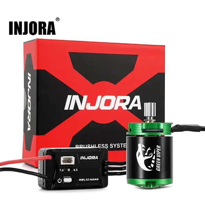 INJORA 32-NANO-INM24 - INJORA MBL32-NANO Brushless ESC & 1621 Green Viper Motor 4300KV for 1/30 SCX30