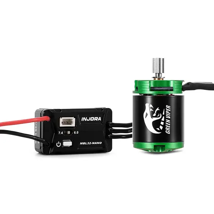 INJORA 32-NANO-INM24 - INJORA MBL32-NANO Brushless ESC & 1621 Green Viper Motor 4300KV for 1/30 SCX30