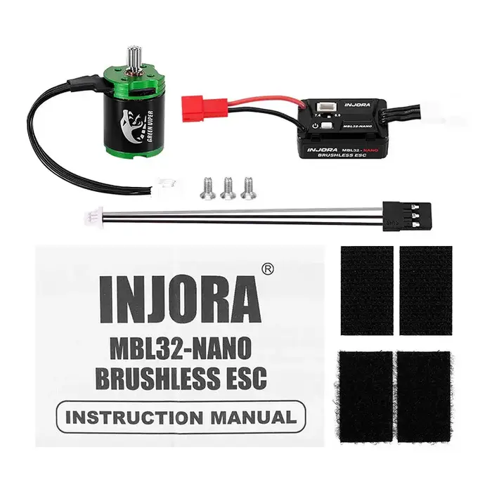 INJORA 32-NANO-INM24 - INJORA MBL32-NANO Brushless ESC & 1621 Green Viper Motor 4300KV for 1/30 SCX30