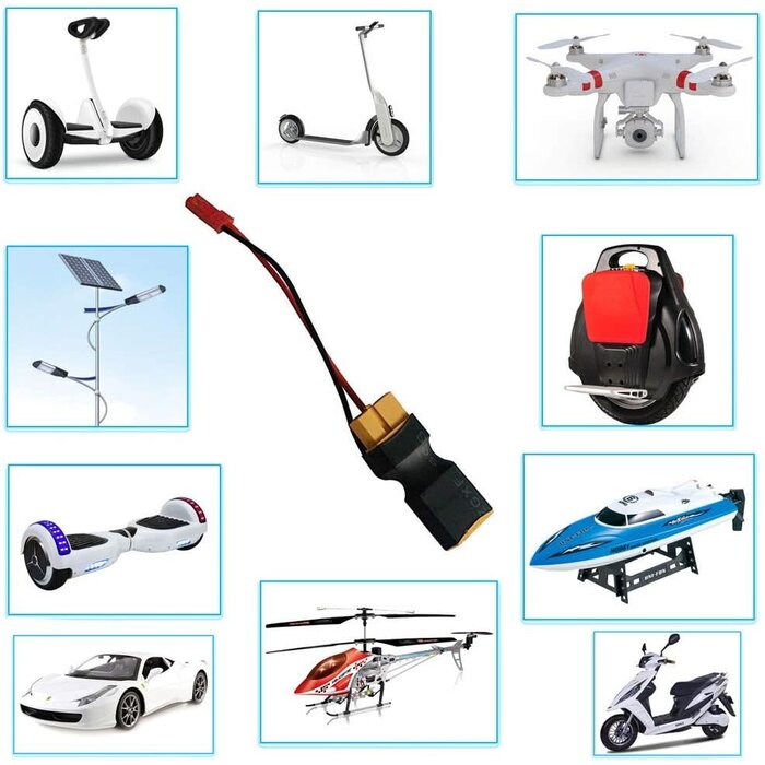 XT60M/F-JST/F - YLP XT60 Male to Female Connector with JST Female in-line Lipo Battery Connector Adapter for RC Multicopter Quadcopter