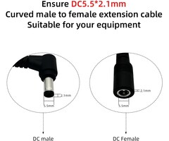 W5521-0.75-0.5M - IMIYORE DC Extension Cable 5.5x2.1mm DC Connector 1.6FT Male to Female DC5521 Connector for Low-Voltage DC Devices Such as Security Cameras, Routers, and LED Strip Lights