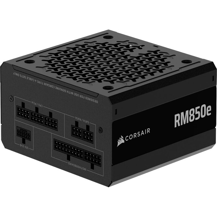 CP-9020296-NA - CORSAIR RM850e (2025) Fully Modular Low-Noise ATX Power Supply with 12V-2x6 Cable – ATX 3.1 & PCIe 5.1 Compliant, Cybenetics Gold Efficiency, 105°C-Rated Capacitors, Modern Standby Mode – Black