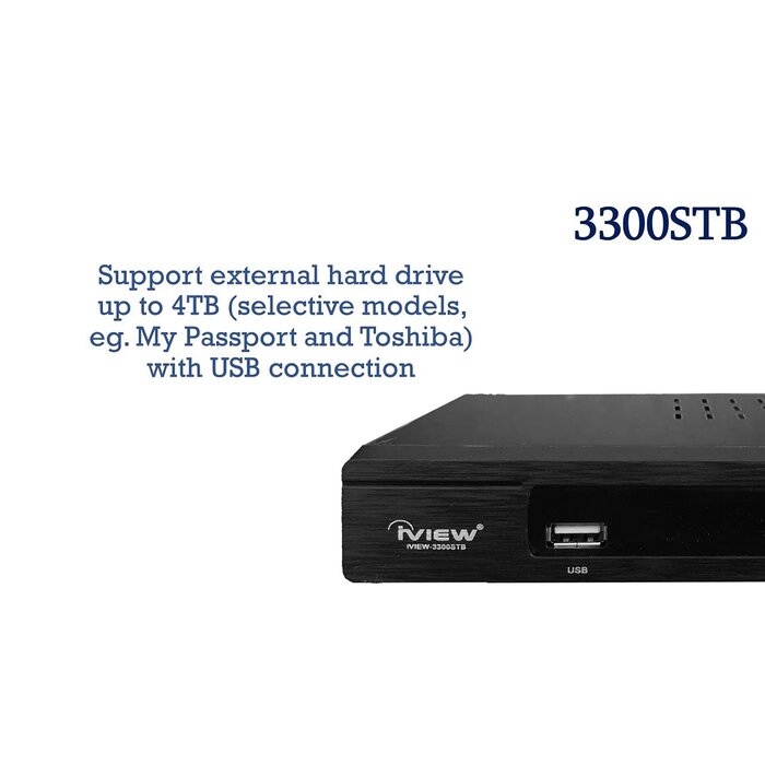 3300STB - iView ATSC Converter Box with Recording, Media Player, Built-in Digital Clock, Analog to Digital, QAM Tuner, HDMI, USB