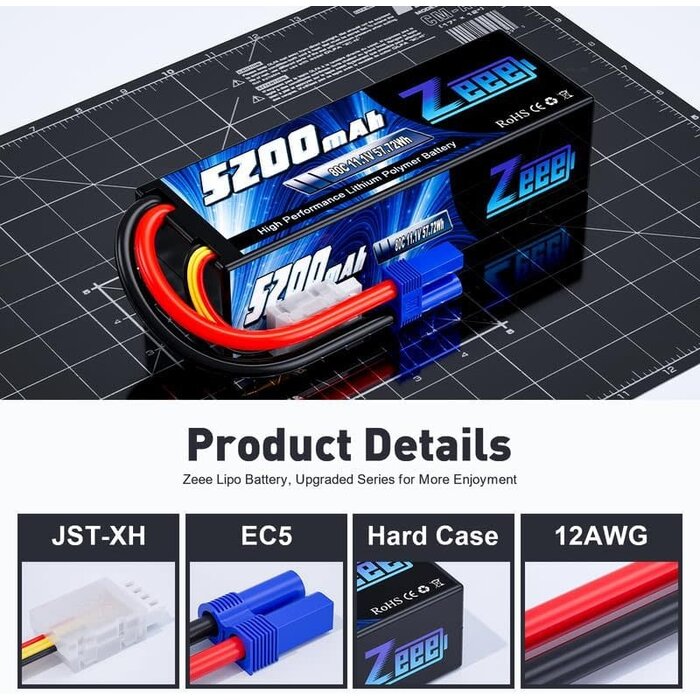 Dynamite Reaction 2 11.1V 5000 mah 3s 50C Lipo hrdcs ec5 Dynb5035h5