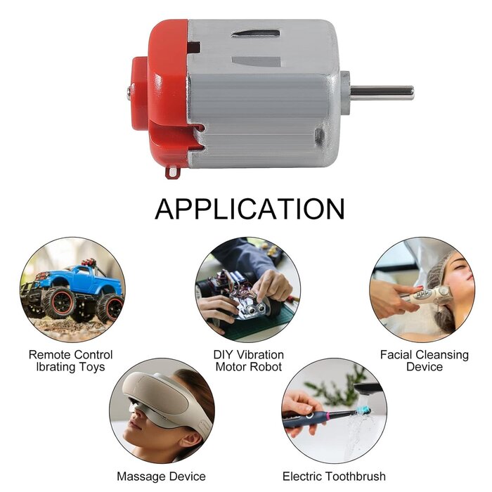 EUDAX - Micro 130 DC Motor Strong Magnetic Brushed Electric DC 3V -12V 25000 RPM Cars Toys Electric Motor, High Speed Torque DIY Remote Control Toy Car Hobby Motor, Metal Car Engine Motor Kit for Toys