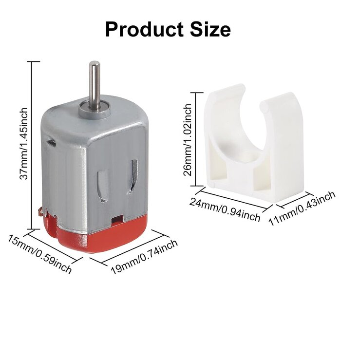EUDAX - Micro 130 DC Motor Strong Magnetic Brushed Electric DC 3V -12V 25000 RPM Cars Toys Electric Motor, High Speed Torque DIY Remote Control Toy Car Hobby Motor, Metal Car Engine Motor Kit for Toys