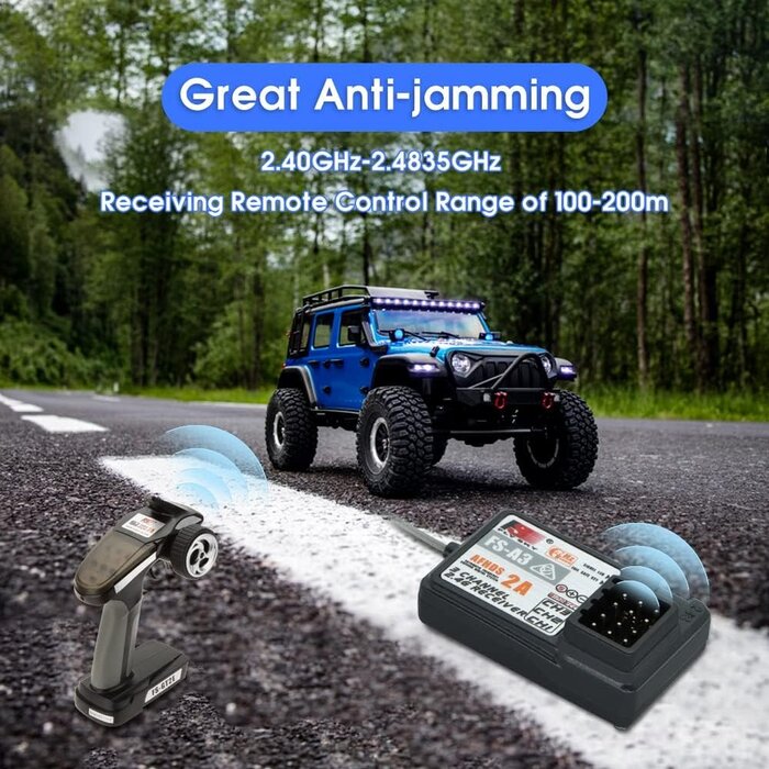 FS-A3 - GLOBACT Flysky 3CH Receiver 2.4G AFHDS 2A for Flysky FS-GT5 FS-GT2E FS-GT2F FS-GT2G FS-iT3B FS-iT3C Transmitter (2 PCS)
