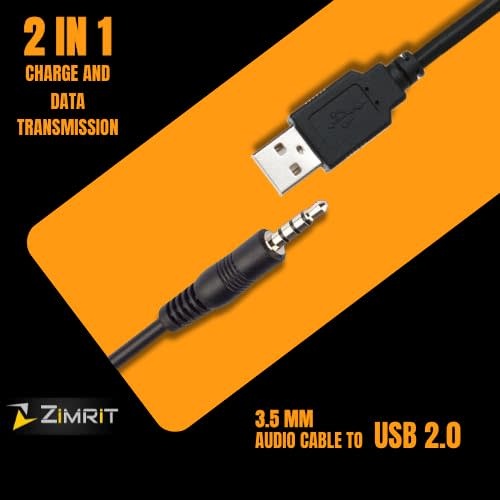 (3.3FT) USB to 3.5mm Jack Audio Adapter, Male AUX Audio Jack to USB 2.0 Male Charge Cable Adapter Cord for iPod Shuffle MP3 Player Headphones Speakers and Other Devices